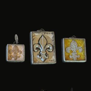 Retired Jewel Kade Rare Large Fleur-de-Lis Statement Charm + Paris Double-Sided